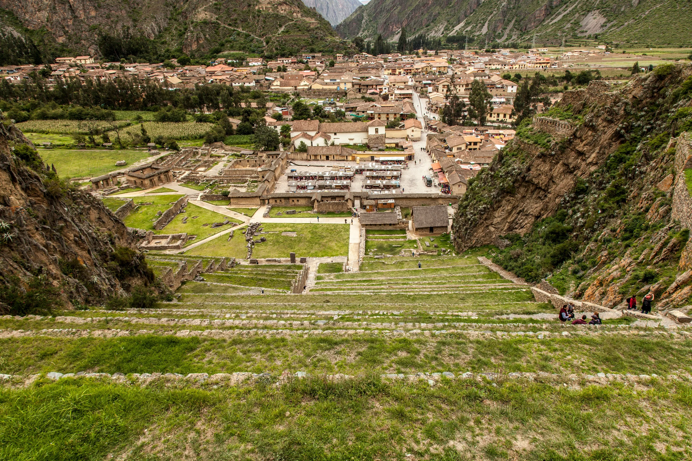 Paisaje de Ollantaytambo en el Valle Sagrado